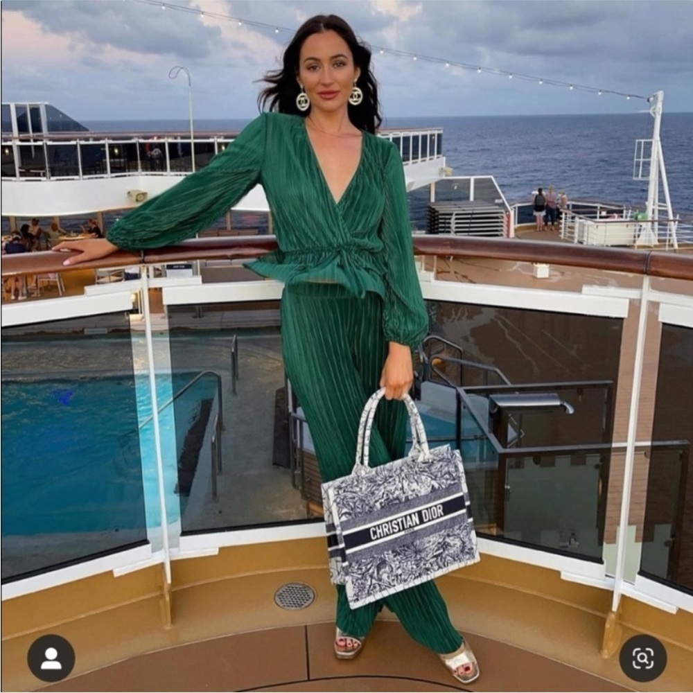 Zara Green Pleated Blouse S
